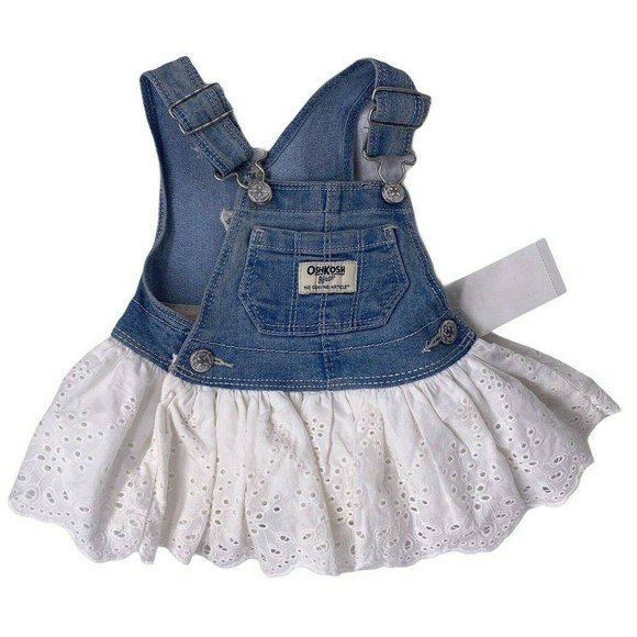 OshKosh B’gosh Other - OshKosh B'Gosh VestBak Baby 3M Bib Overall Lattice Dress NOS with Tags
